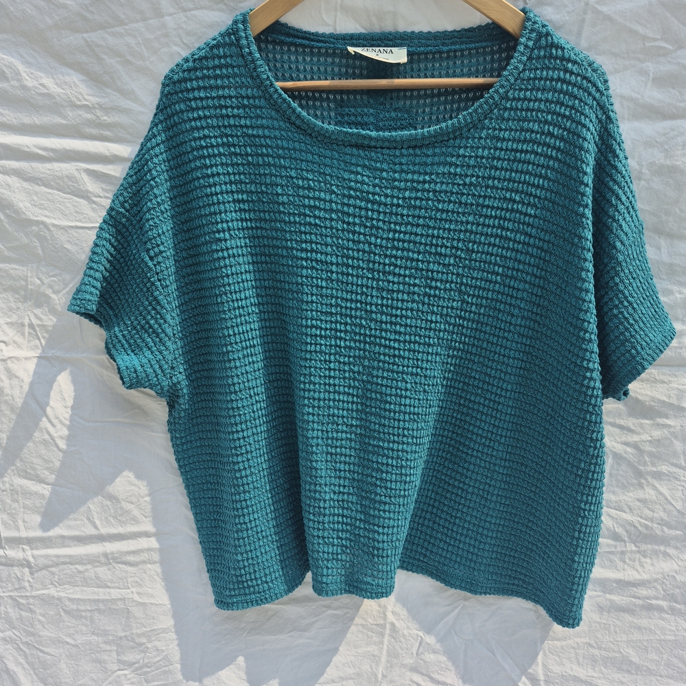 Zenana Outfitters Turquoise Knit Top
